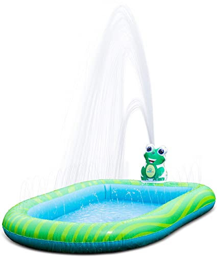 Splashin'kids 3 in 1 Inflatable Sprinkler Pool Water Park for Kids Toddlers Kiddie Wading Swimming Outdoor Play Mat Splash Pad 9 Months and up Boys Girls Large (Small and Large Size)